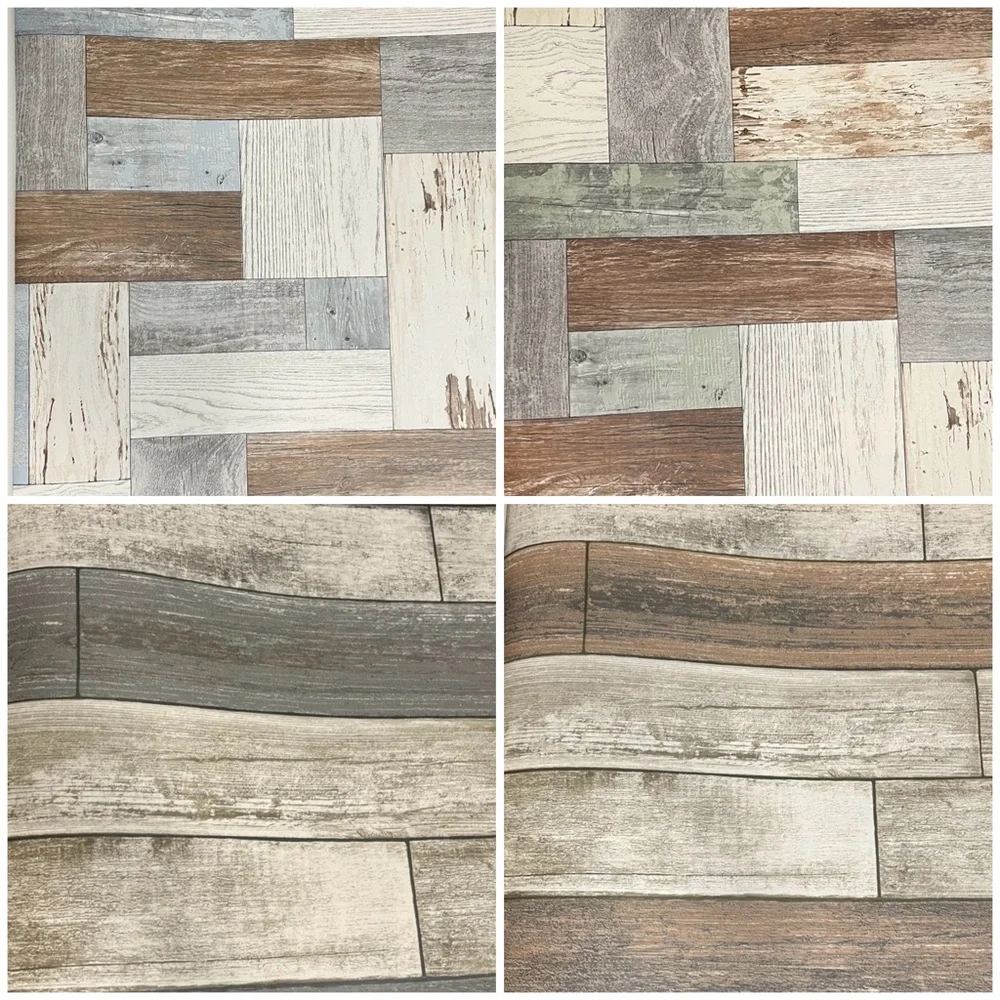 NEW Large Bundle of 45 Large Assorted Wood Pattern Wallpaper Sample Sheets- DIY
